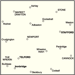 OS Landranger 127 - Stafford & Telford, Ironbridge - FLAT Rolled in a Tube
