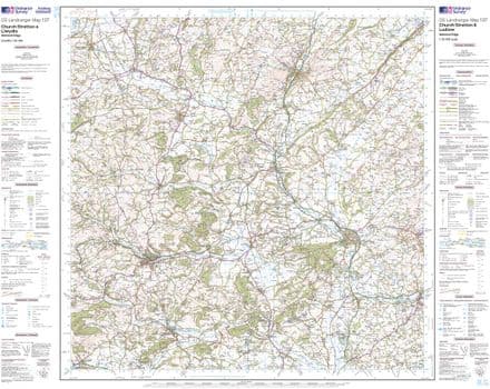 OS Landranger 137 - Ludlow & Church Stretton, Wenlock Edge - FLAT Rolled in a Tube