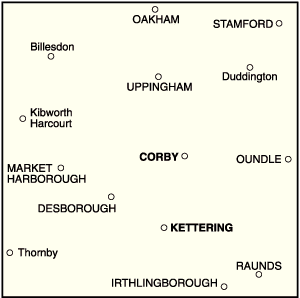 OS Landranger 141 - Kettering & Corby - FLAT Rolled in a Tube