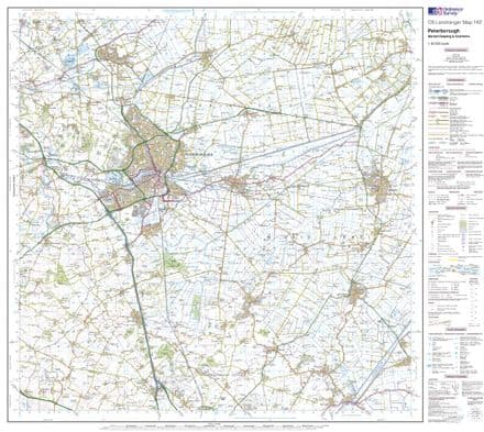 OS Landranger 142 - Peterborough, Market Deeping & Chatteris - FLAT Rolled in a Tube