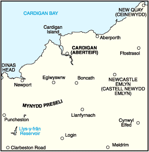 OS Landranger 145 - Cardigan & Mynydd Preseli - FLAT Rolled in a Tube
