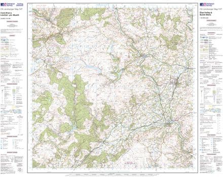 OS Landranger 147 - Elan Valley & Builth Wells - FLAT Rolled in a Tube