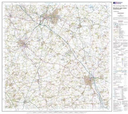 OS Landranger 151 - Stratford-upon-Avon, Warwick & Banbury - FLAT Rolled in a Tube