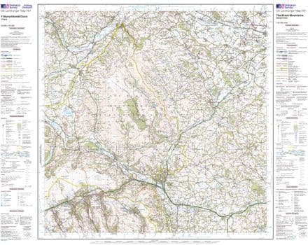 OS Landranger 161 - The Black Mountains - FLAT Rolled in a Tube