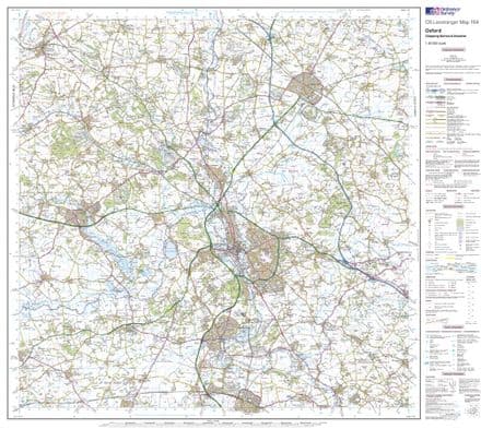 OS Landranger 164 - Oxford, Chipping Norton & Bicester - FLAT Rolled in a Tube