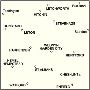 OS Landranger 166 - Luton, Hertford, Hitchin & St Albans - FLAT Rolled in a Tube