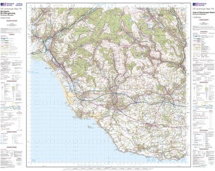 OS Landranger 170 - Vale of Glamorgan, Rhondda & Porthcawl - FLAT Rolled in a Tube