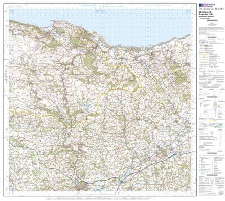 OS Landranger 181 - Minehead & Brendon Hills, Dulverton & Tiverton - FLAT Rolled in a Tube