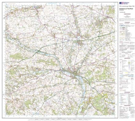 OS Landranger 184 - Salisbury & The Plain, Amesbury - FLAT Rolled in a Tube