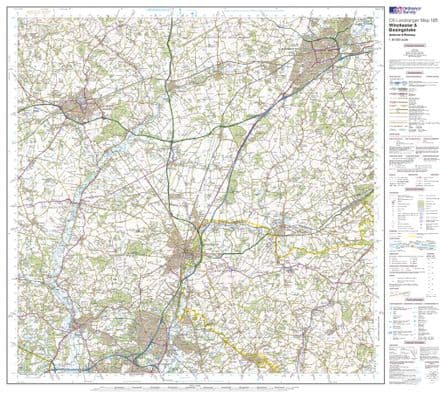 OS Landranger 185 - Winchester & Basingstoke, Andover & Romsey - FLAT Rolled in a Tube