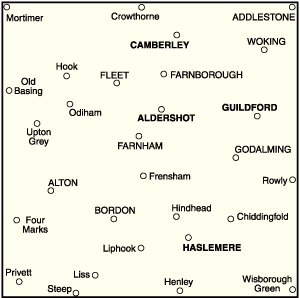 OS Landranger 186 - Aldershot & Guildford, Camberley & Haslemere - FLAT Rolled in a Tube