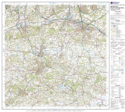OS Landranger 188 - Maidstone & Royal Tunbridge Wells - FLAT Rolled in a Tube