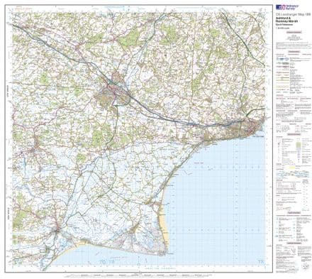 OS Landranger 189 - Ashford & Romney Marsh, Rye & Folkestone - FLAT Rolled in a Tube