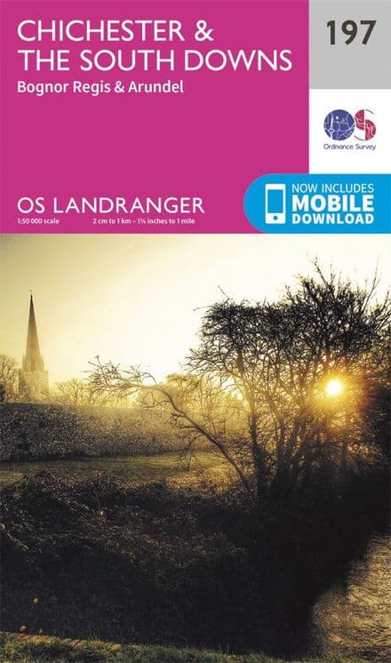 OS Landranger 197 Chichester and the South Downs