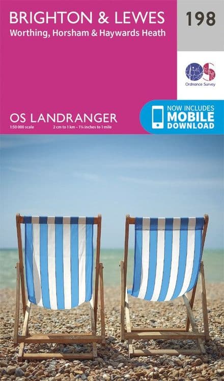 OS Landranger 198 Brighton and Lewis