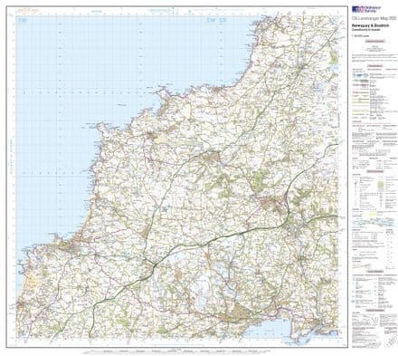 OS Landranger 200 - Newquay & Bodmin, Camelford & - FLAT Rolled in a Tube