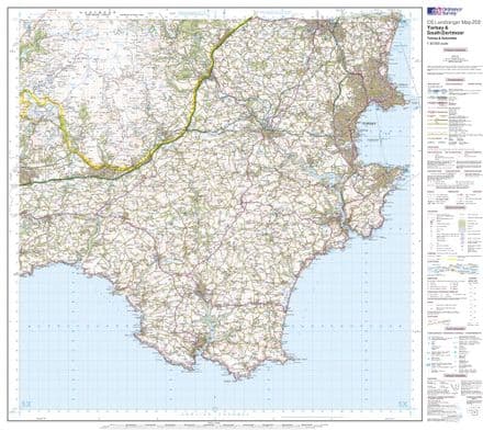 OS Landranger 202 - Torbay & South Dartmoor, Totnes & Salcombe - FLAT Rolled in a Tube