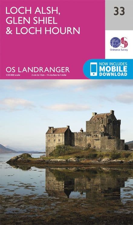 OS Landranger 33 - Loch Alsh, Glen Shiel and Loch Hourn