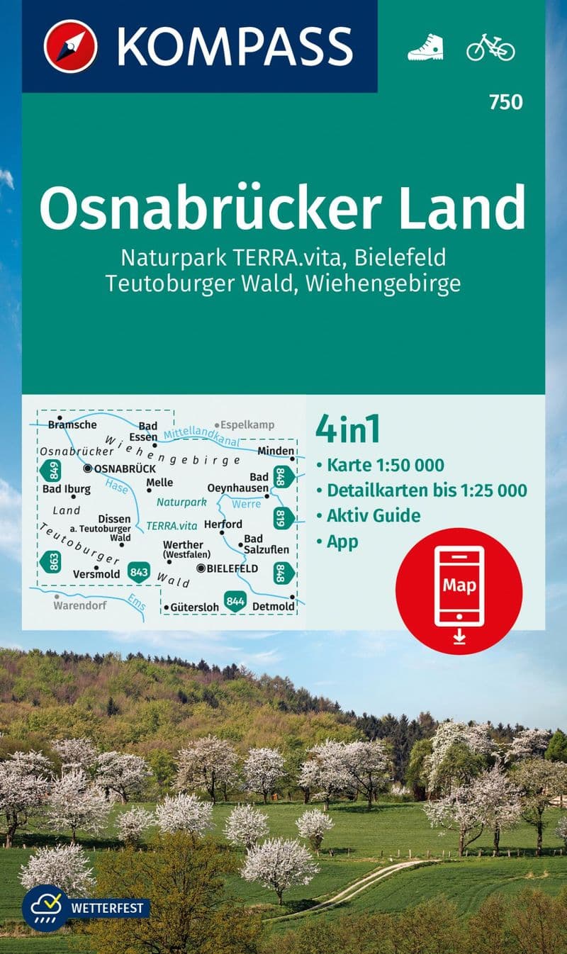 Osnabrücker Land / NP Terra.vita / Bielefeld / Teutoburger Wald / Wiehengebirge - Kompass 750