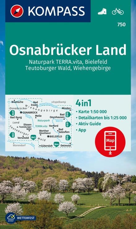 Osnabrücker Land / NP Terra.vita / Bielefeld / Teutoburger Wald / Wiehengebirge - Kompass 750