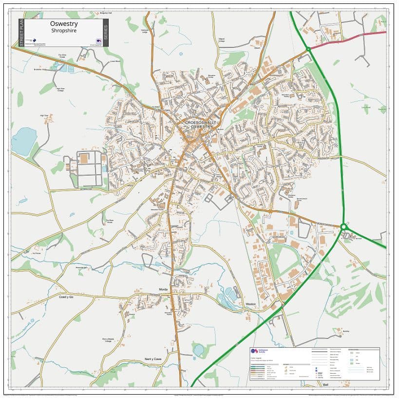Oswestry Street Map