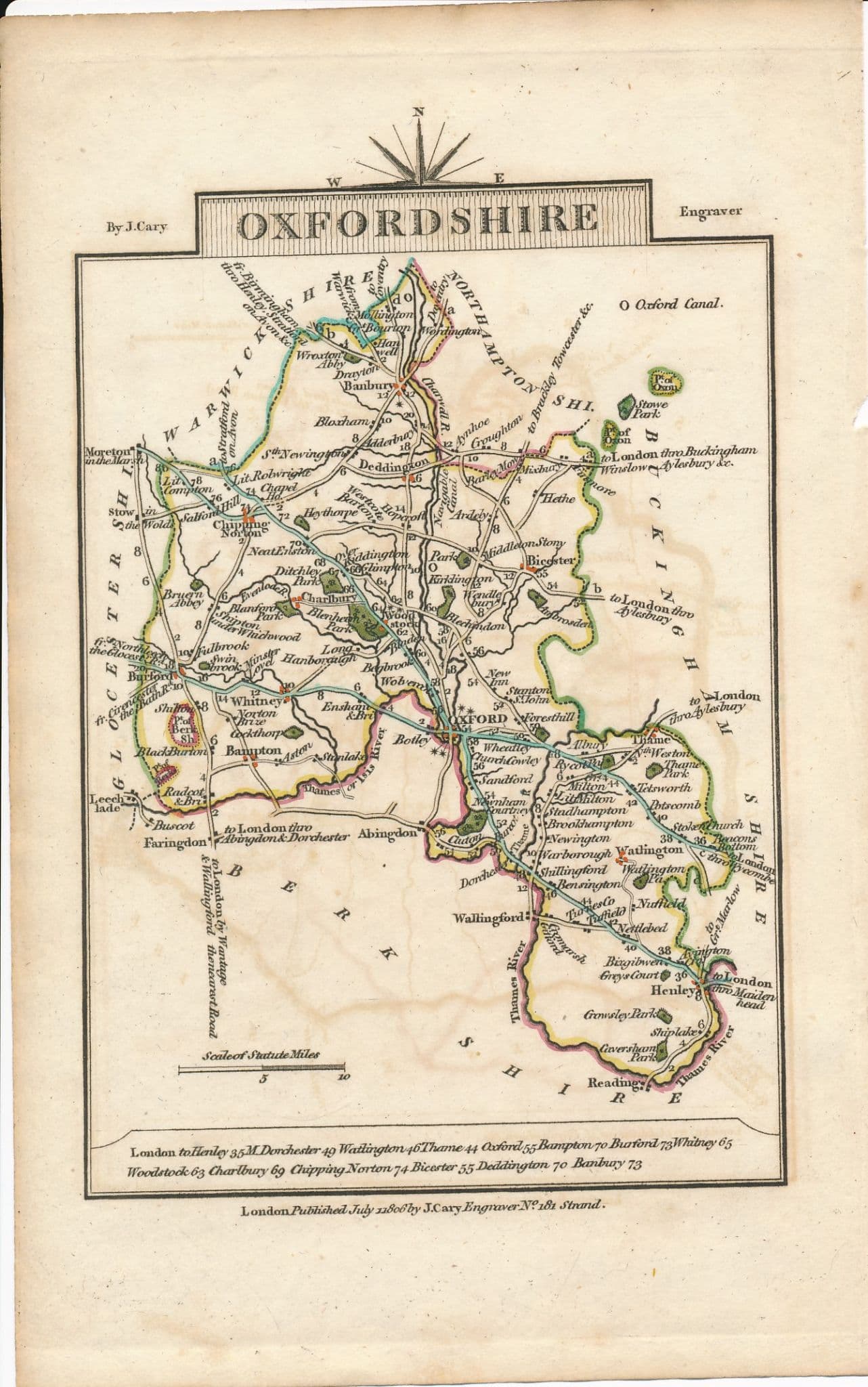 Oxfordshire 1806 John Cary Original Map oxfordshire-1806-john-cary-original-map