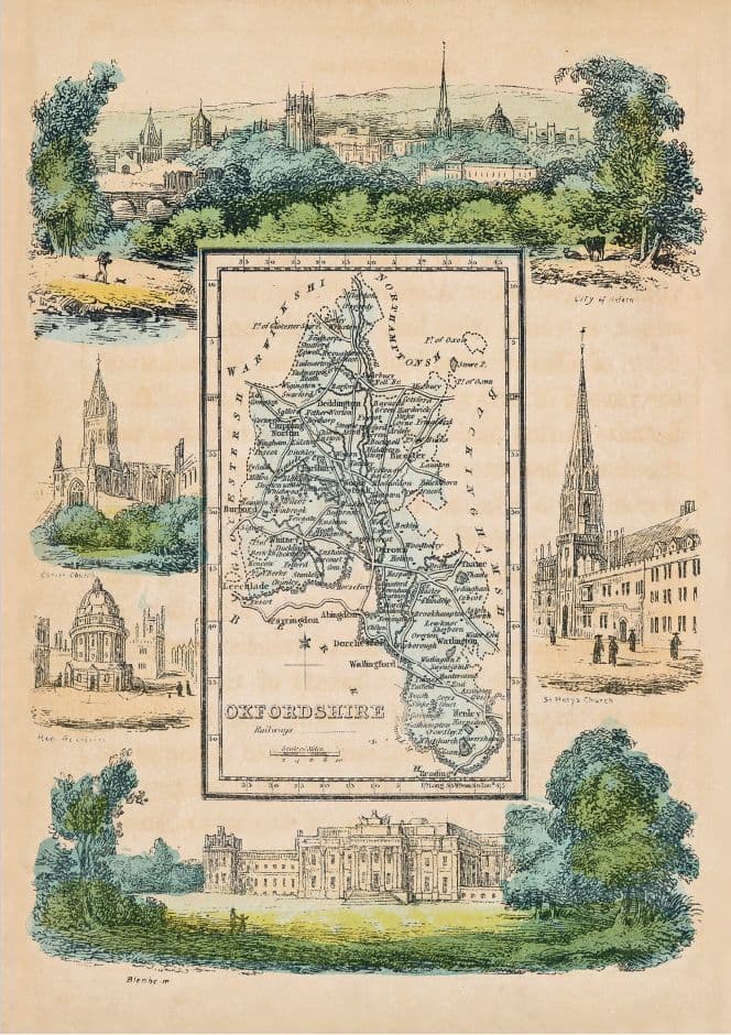 Oxfordshire - by 'Reuben Ramble' - Reproduction County Map