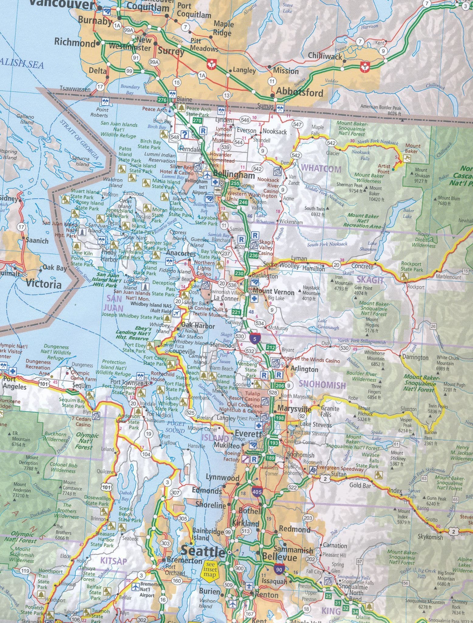 Pacific Northwest Driving Map - Hallwag 01
