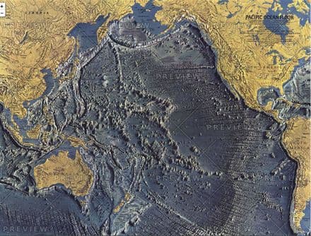 Pacific Ocean Floor - Published 1969 by National Geographic