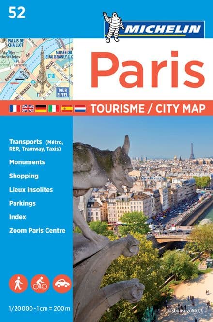 Paris Pocket Size Tourist Street Plan - Michelin Map 52