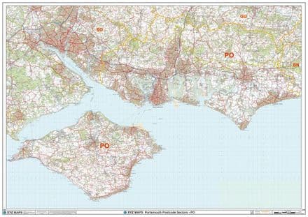 Portsmouth - PO - Postcode Sector Wall Map