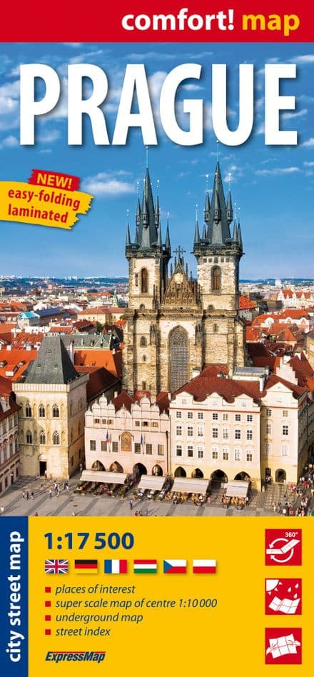 Prague - Laminated Street Plan - Express
