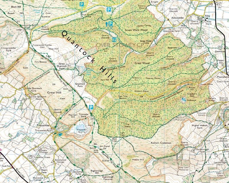 Quantock Hills - AONB Wall Map- 2024