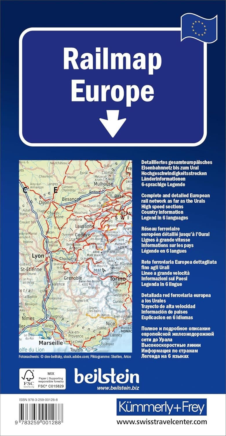 Rail Map Europe - Kummerley & Frey
