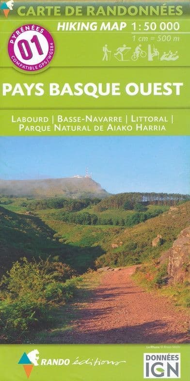 Rando Editions 1:50,000 Walking Map Of the Pyrenees Map 01