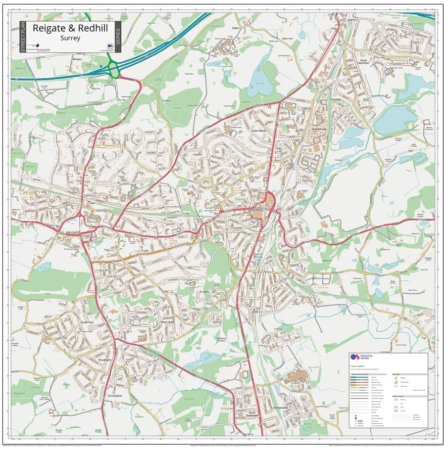 Reigate & Redhill Street Map 2022