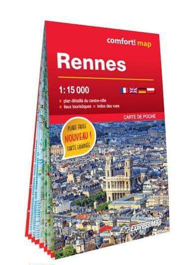 Rennes Street Map Pocket Size - Comfort Map