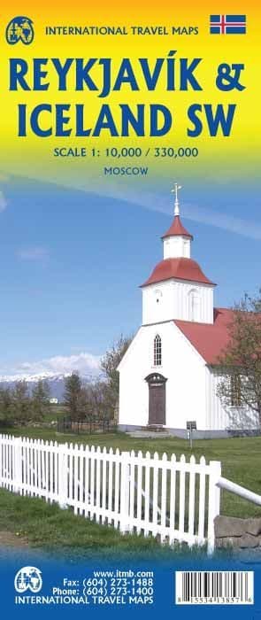 Reykjavik and South West Iceland Travel Reference Map