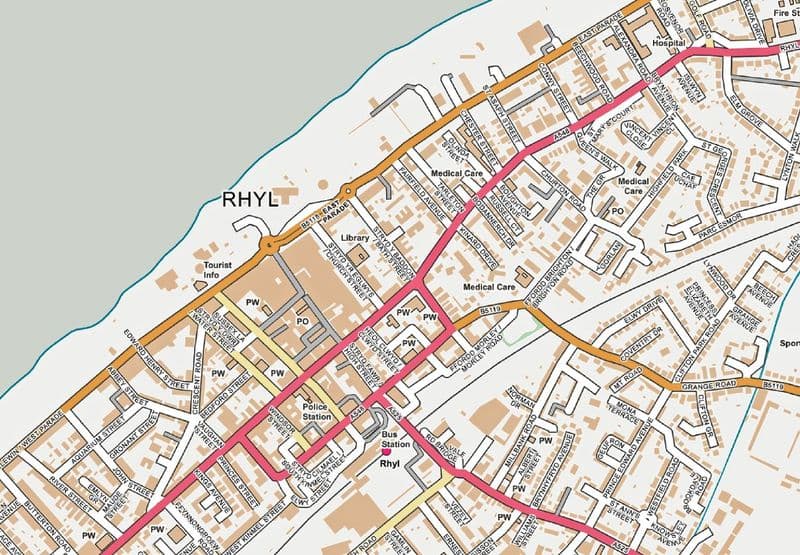 Rhyl Street Map