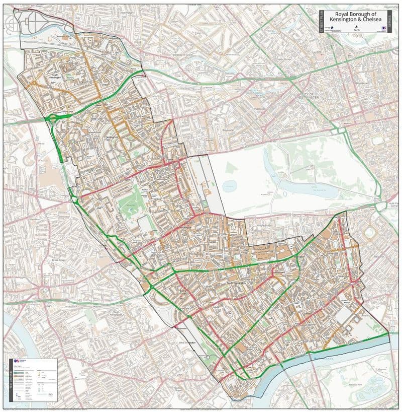 Royal London Borough of Kensington & Chelsea - Street Map