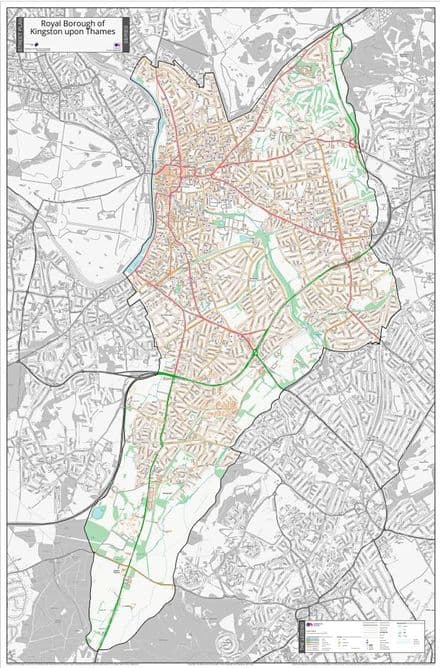 Royal London Borough of Kingston upon Thames - Street Map - 2026