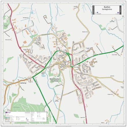 Ruthin Street Map