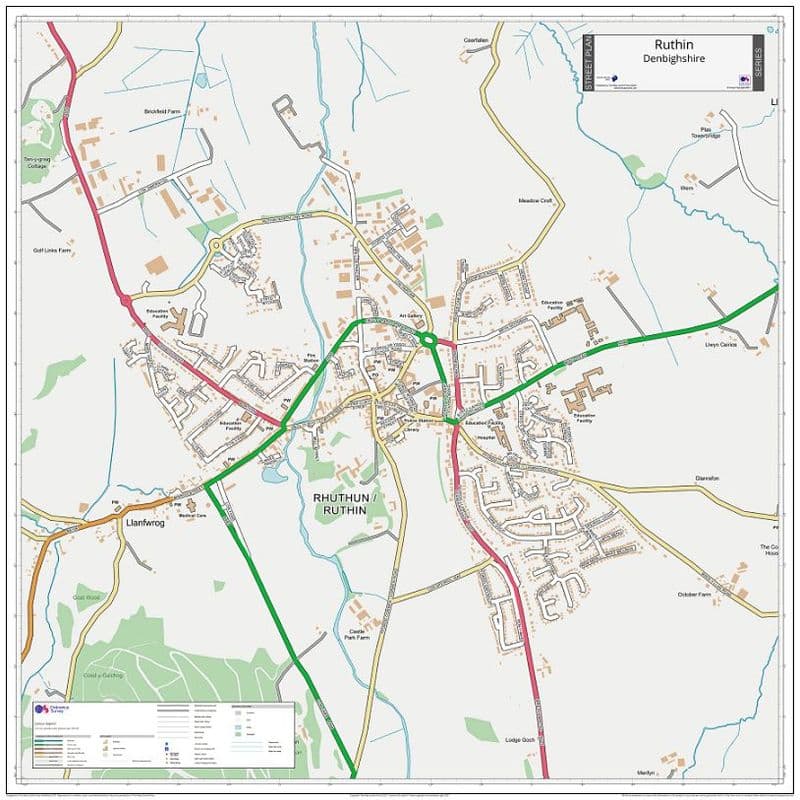 Ruthin Street Map