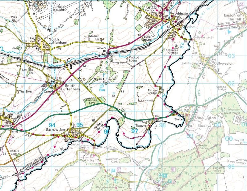 Rutland - Wall Map - 1 35 000 - The Map Centre Press