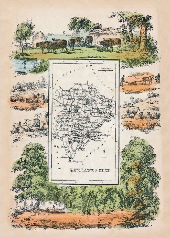 Rutlandshire - by 'Reuben Ramble' - Reproduction County Map