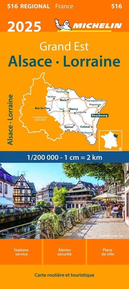 SALE - 516 Alsace, Lorraine - Michelin Regional Map 2025