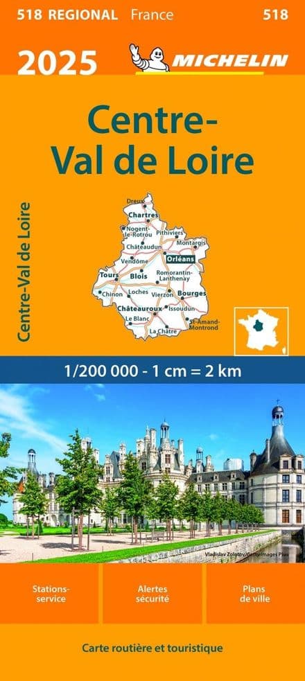 SALE - 518 Central France - Michelin Regional Map 2025