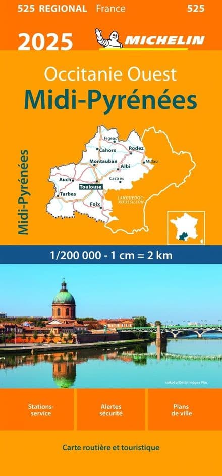 SALE - 525 Midi Pyrenees - Michelin Regional Map 2025