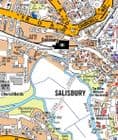Salisbury City Centre A-Z Street Wall Map