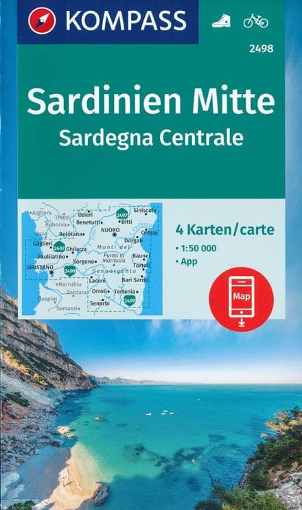 Sardinia Central - 4 Map Pack - 1:50,000 - Kompass 2498